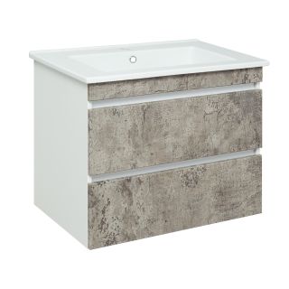 Тумба под раковину Runo подвесная серый бетон (под умывальник Оскар 75 Оскар 75) Манхэттен 75 (00-00001019)